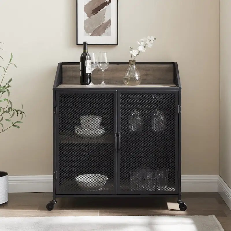 Meuble bar en maille industrielle Middlebrook Pierpont