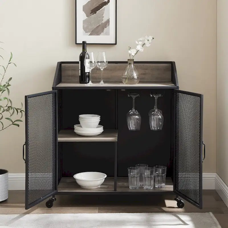 Meuble bar en maille industrielle Middlebrook Pierpont