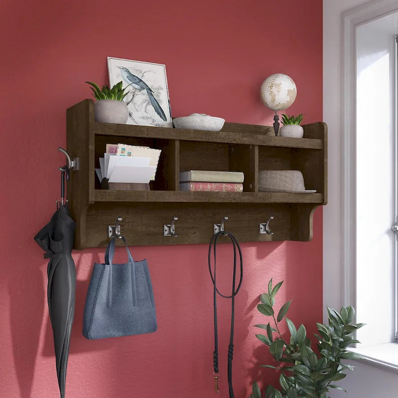 Porte-manteau mural avec étagère | 5 coloris | Style transitionnel | Simple