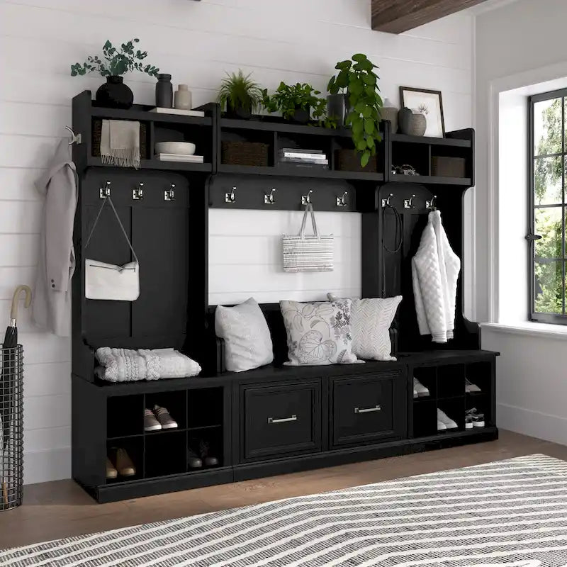Porte-manteau mural avec étagère | 5 coloris | Style transitionnel | Simple