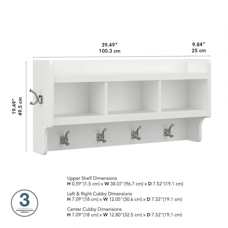 Porte-manteau mural avec étagère | 5 coloris | Style transitionnel | Simple