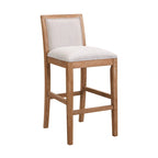 Tabouret de comptoir sans bras, assise et dossier rembourrés, bois + beige / gris + beige / noir + gris, ensemble de 2