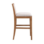 Tabouret de comptoir sans bras, assise et dossier rembourrés, bois + beige / gris + beige / noir + gris, ensemble de 2