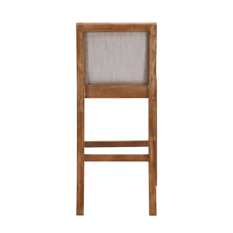 Tabouret de comptoir sans bras, assise et dossier rembourrés, bois + beige / gris + beige / noir + gris, ensemble de 2
