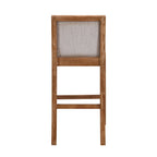 Tabouret de comptoir sans bras, assise et dossier rembourrés, bois + beige / gris + beige / noir + gris, ensemble de 2