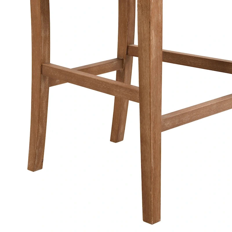 Tabouret de comptoir sans bras, assise et dossier rembourrés, bois + beige / gris + beige / noir + gris, ensemble de 2