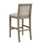 Tabouret de comptoir sans bras, assise et dossier rembourrés, bois + beige / gris + beige / noir + gris, ensemble de 2