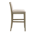 Tabouret de comptoir sans bras, assise et dossier rembourrés, bois + beige / gris + beige / noir + gris, ensemble de 2