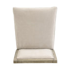Tabouret de comptoir sans bras, assise et dossier rembourrés, bois + beige / gris + beige / noir + gris, ensemble de 2