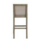 Tabouret de comptoir sans bras, assise et dossier rembourrés, bois + beige / gris + beige / noir + gris, ensemble de 2