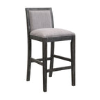 Tabouret de comptoir sans bras, assise et dossier rembourrés, bois + beige / gris + beige / noir + gris, ensemble de 2