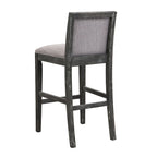 Tabouret de comptoir sans bras, assise et dossier rembourrés, bois + beige / gris + beige / noir + gris, ensemble de 2