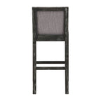 Tabouret de comptoir sans bras, assise et dossier rembourrés, bois + beige / gris + beige / noir + gris, ensemble de 2