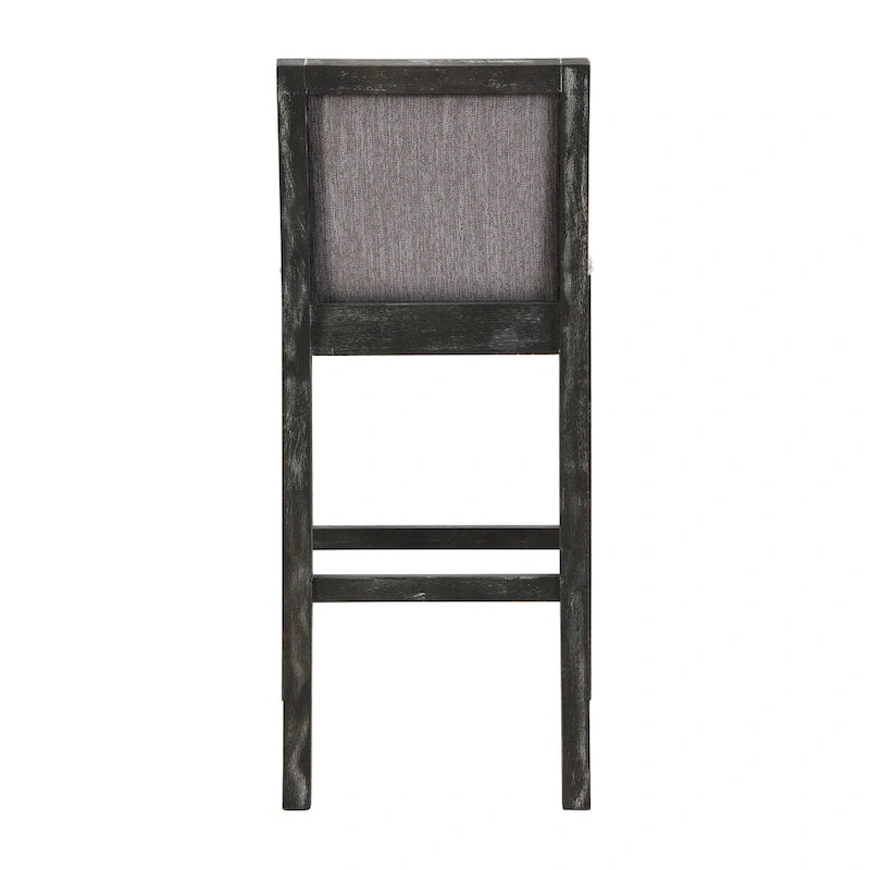 Tabouret de comptoir sans bras, assise et dossier rembourrés, bois + beige / gris + beige / noir + gris, ensemble de 2