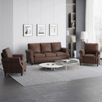 Ensemble de 3 fauteuils club et canapé en similicuir Dowd par Christopher Knight Home