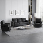 Ensemble de 3 fauteuils club et canapé en similicuir Dowd par Christopher Knight Home
