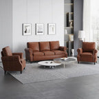 Ensemble de 3 fauteuils club et canapé en similicuir Dowd par Christopher Knight Home