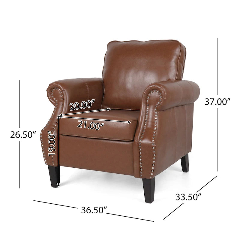 Ensemble de 3 fauteuils club et canapé en similicuir Dowd par Christopher Knight Home