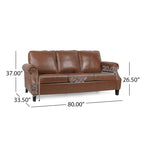 Ensemble de 3 fauteuils club et canapé en similicuir Dowd par Christopher Knight Home