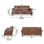 Ensemble de 3 fauteuils club et canapé en similicuir Dowd par Christopher Knight Home