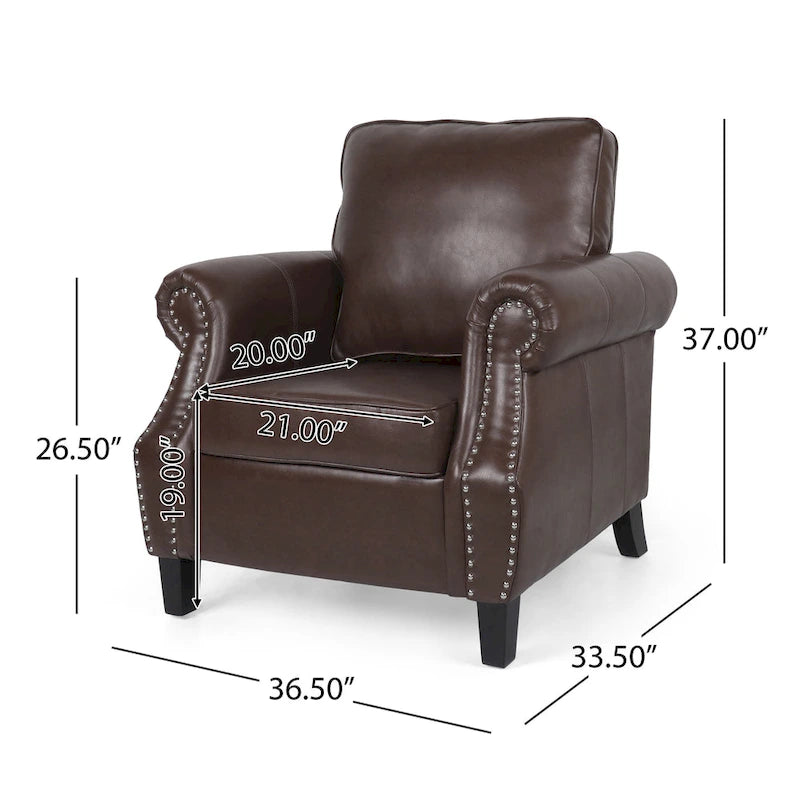 Ensemble de 3 fauteuils club et canapé en similicuir Dowd par Christopher Knight Home