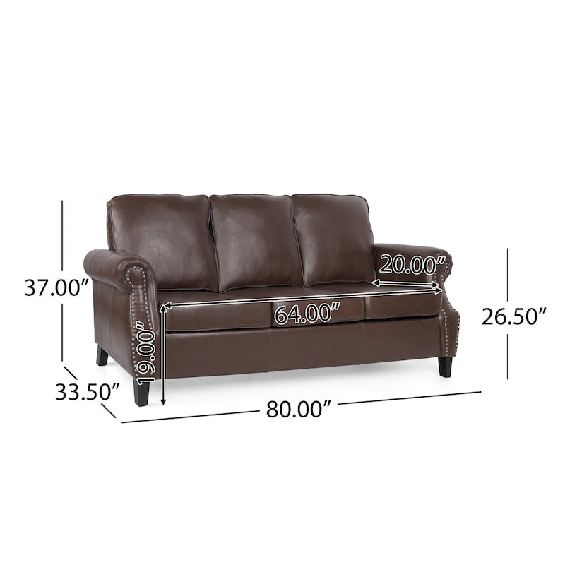 Ensemble de 3 fauteuils club et canapé en similicuir Dowd par Christopher Knight Home