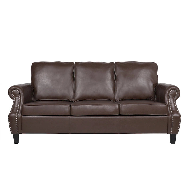 Ensemble de 3 fauteuils club et canapé en similicuir Dowd par Christopher Knight Home