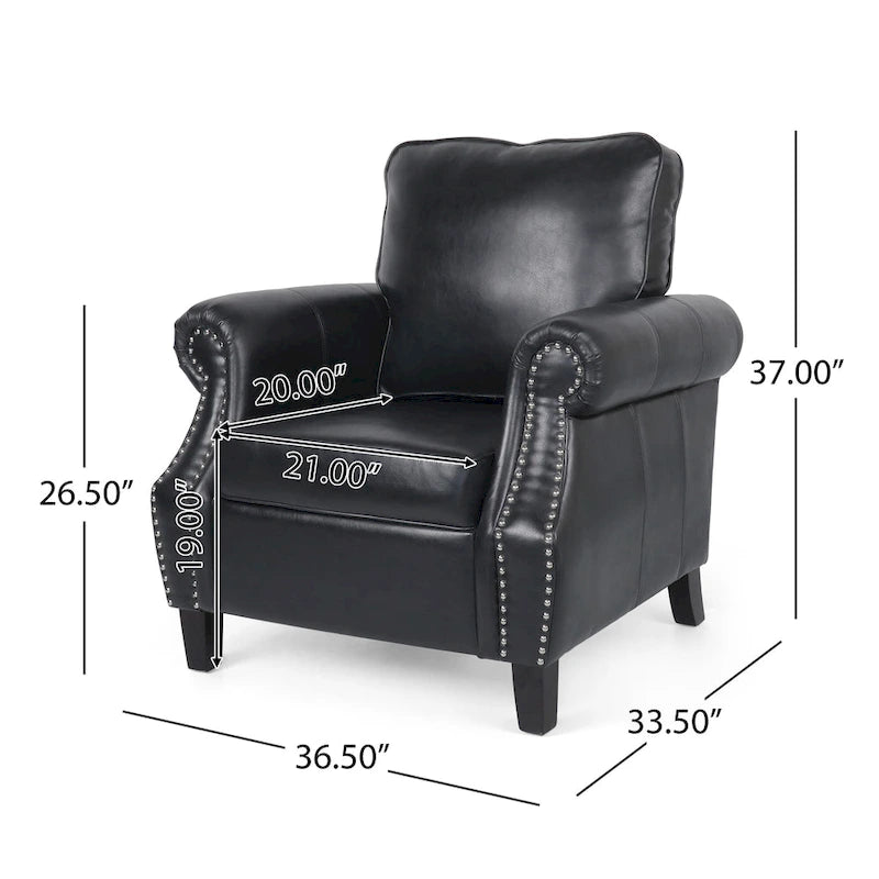 Ensemble de 3 fauteuils club et canapé en similicuir Dowd par Christopher Knight Home