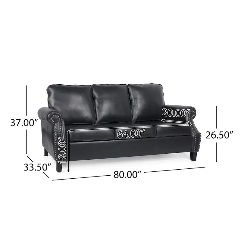 Ensemble de 3 fauteuils club et canapé en similicuir Dowd par Christopher Knight Home