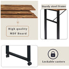 Bureau d'angle en L marron/noir avec étagère à 5 niveaux, 1 personne