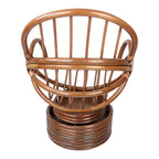 Fauteuil à bascule pivotant en rotin Bali avec coussin solide tout temps