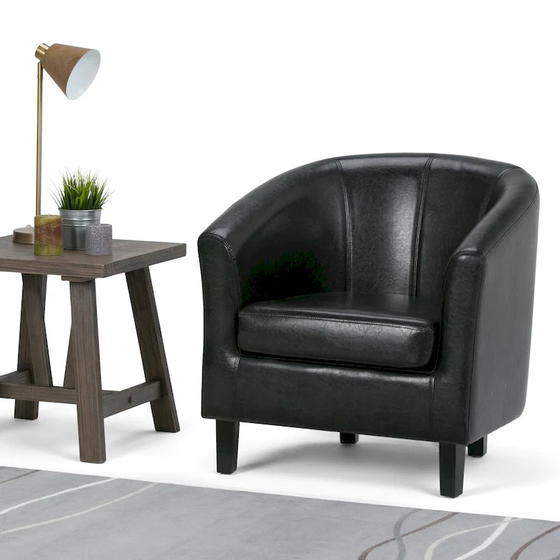 Fauteuil Club, Style Contemporain, Assise Unique – Marron / Noir / Rouge / Gris / Bleu