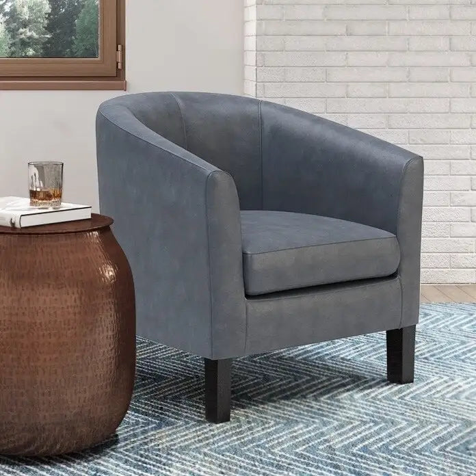 Fauteuil Club, Style Contemporain, Assise Unique – Marron / Noir / Rouge / Gris / Bleu