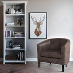 Fauteuil Club, Style Contemporain, Assise Unique – Marron / Noir / Rouge / Gris / Bleu