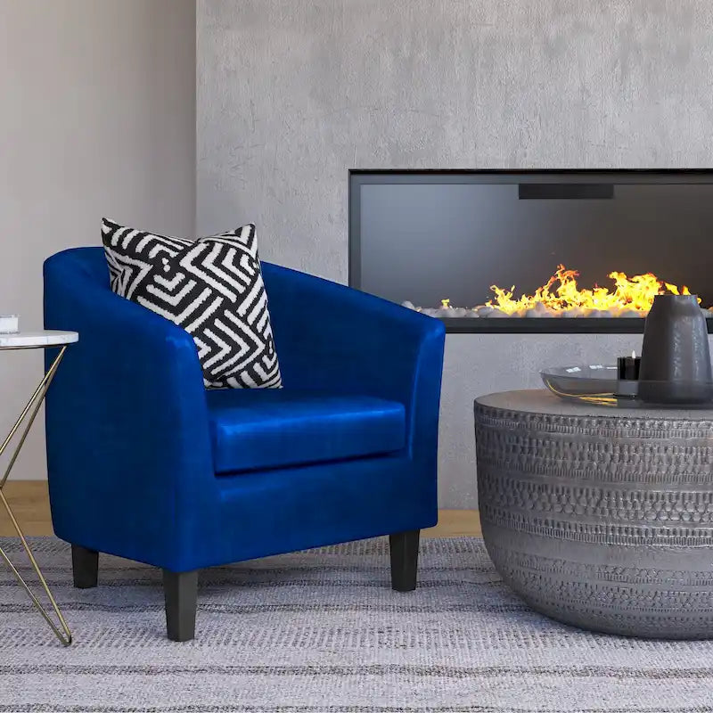 Fauteuil Club, Style Contemporain, Assise Unique – Marron / Noir / Rouge / Gris / Bleu
