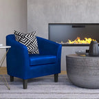 Fauteuil Club, Style Contemporain, Assise Unique – Marron / Noir / Rouge / Gris / Bleu