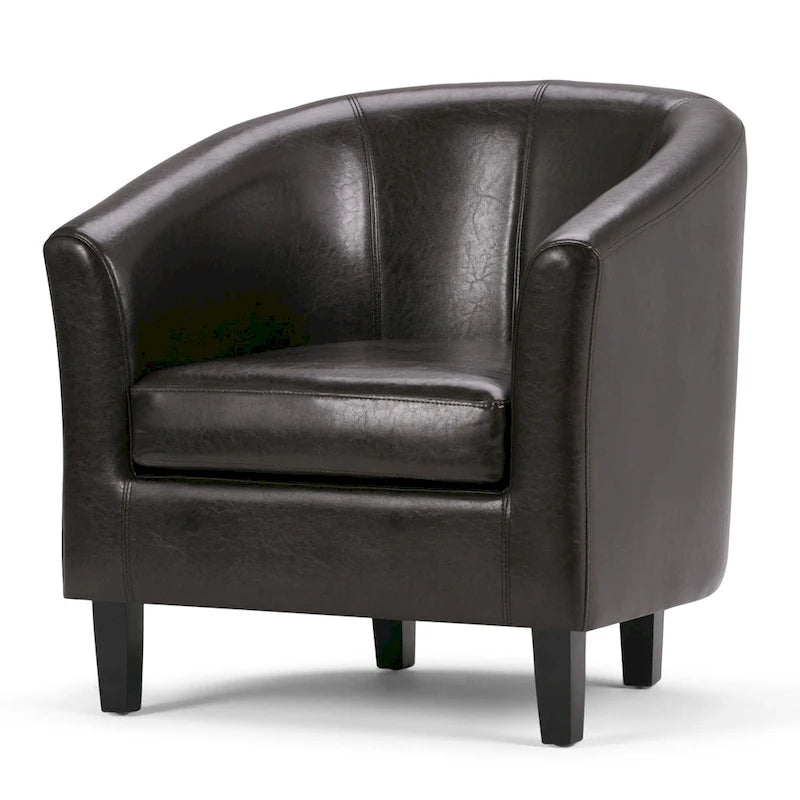 Fauteuil Club, Style Contemporain, Assise Unique – Marron / Noir / Rouge / Gris / Bleu