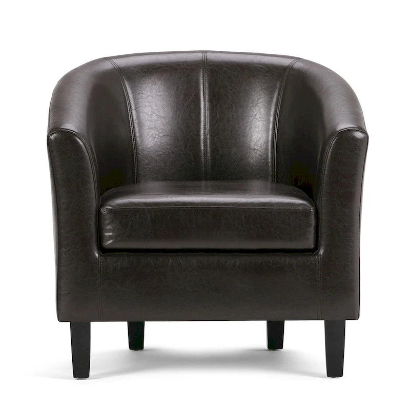 Fauteuil Club, Style Contemporain, Assise Unique – Marron / Noir / Rouge / Gris / Bleu