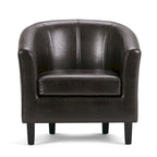 Fauteuil Club, Style Contemporain, Assise Unique – Marron / Noir / Rouge / Gris / Bleu