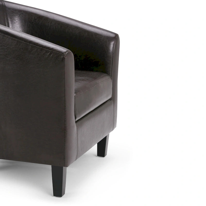 Fauteuil Club, Style Contemporain, Assise Unique – Marron / Noir / Rouge / Gris / Bleu