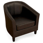 Fauteuil Club, Style Contemporain, Assise Unique – Marron / Noir / Rouge / Gris / Bleu
