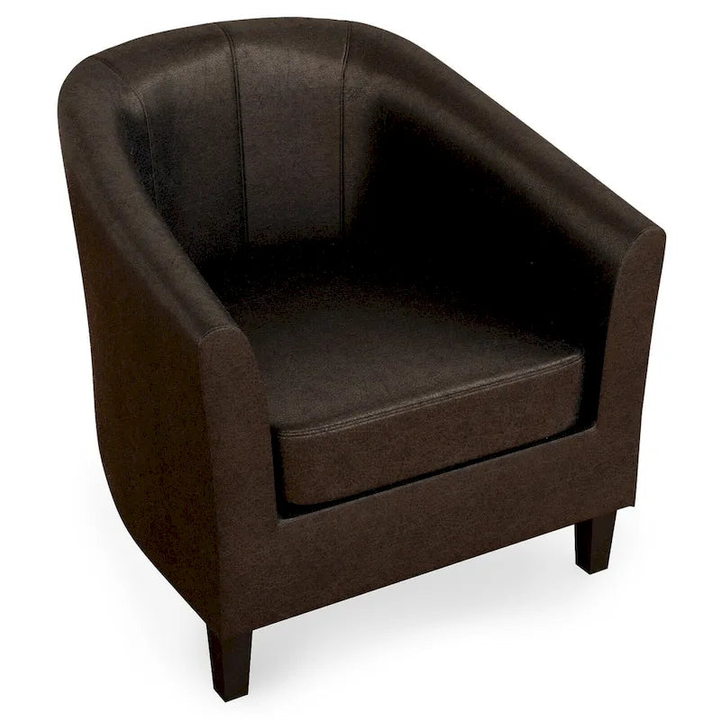 Fauteuil Club, Style Contemporain, Assise Unique – Marron / Noir / Rouge / Gris / Bleu