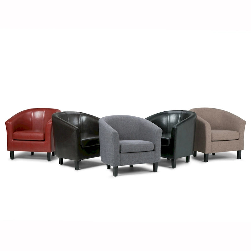 Fauteuil Club, Style Contemporain, Assise Unique – Marron / Noir / Rouge / Gris / Bleu