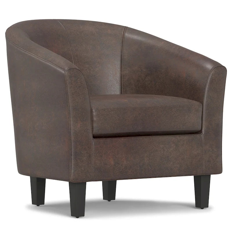 Fauteuil Club, Style Contemporain, Assise Unique – Marron / Noir / Rouge / Gris / Bleu