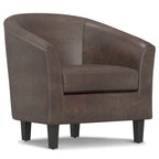 Fauteuil Club, Style Contemporain, Assise Unique – Marron / Noir / Rouge / Gris / Bleu