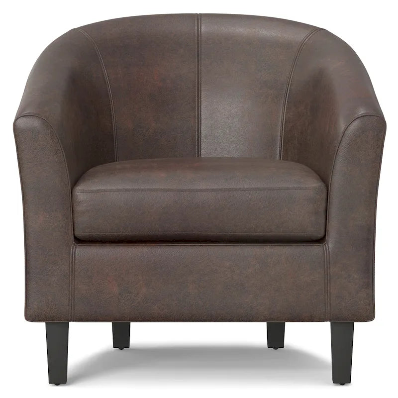 Fauteuil Club, Style Contemporain, Assise Unique – Marron / Noir / Rouge / Gris / Bleu