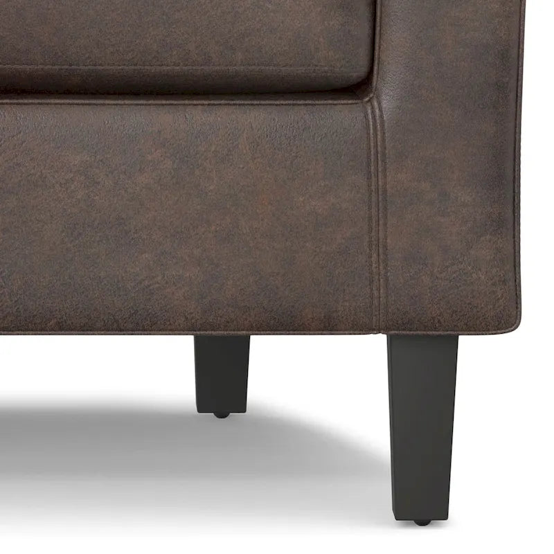 Fauteuil Club, Style Contemporain, Assise Unique – Marron / Noir / Rouge / Gris / Bleu