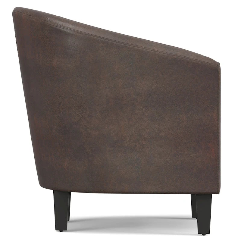 Fauteuil Club, Style Contemporain, Assise Unique – Marron / Noir / Rouge / Gris / Bleu