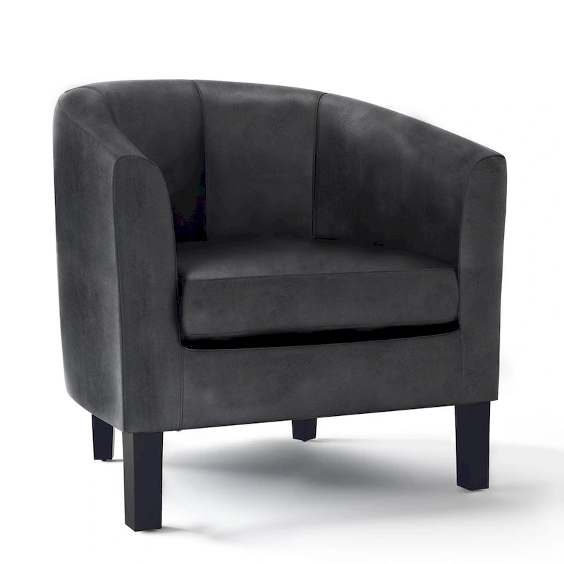 Fauteuil Club, Style Contemporain, Assise Unique – Marron / Noir / Rouge / Gris / Bleu