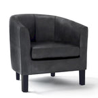 Fauteuil Club, Style Contemporain, Assise Unique – Marron / Noir / Rouge / Gris / Bleu
